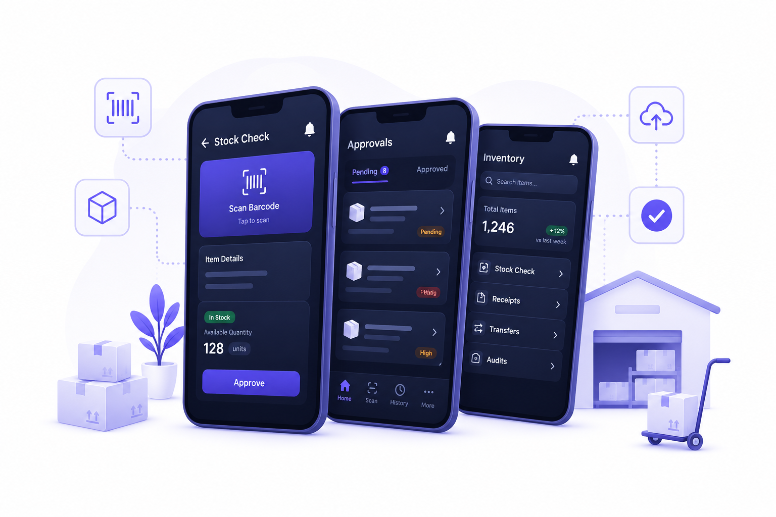 Mobile inventory app screenshot